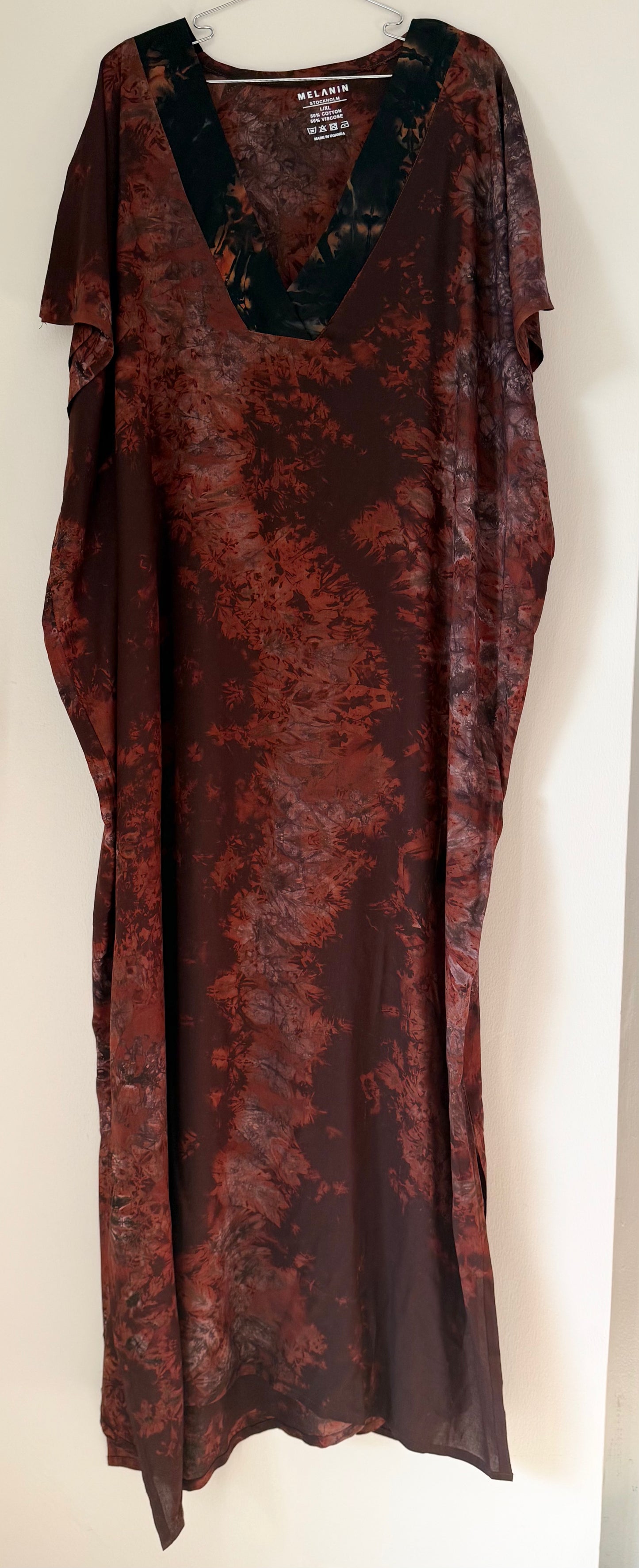 African Print V-Neck Dress - L/XL