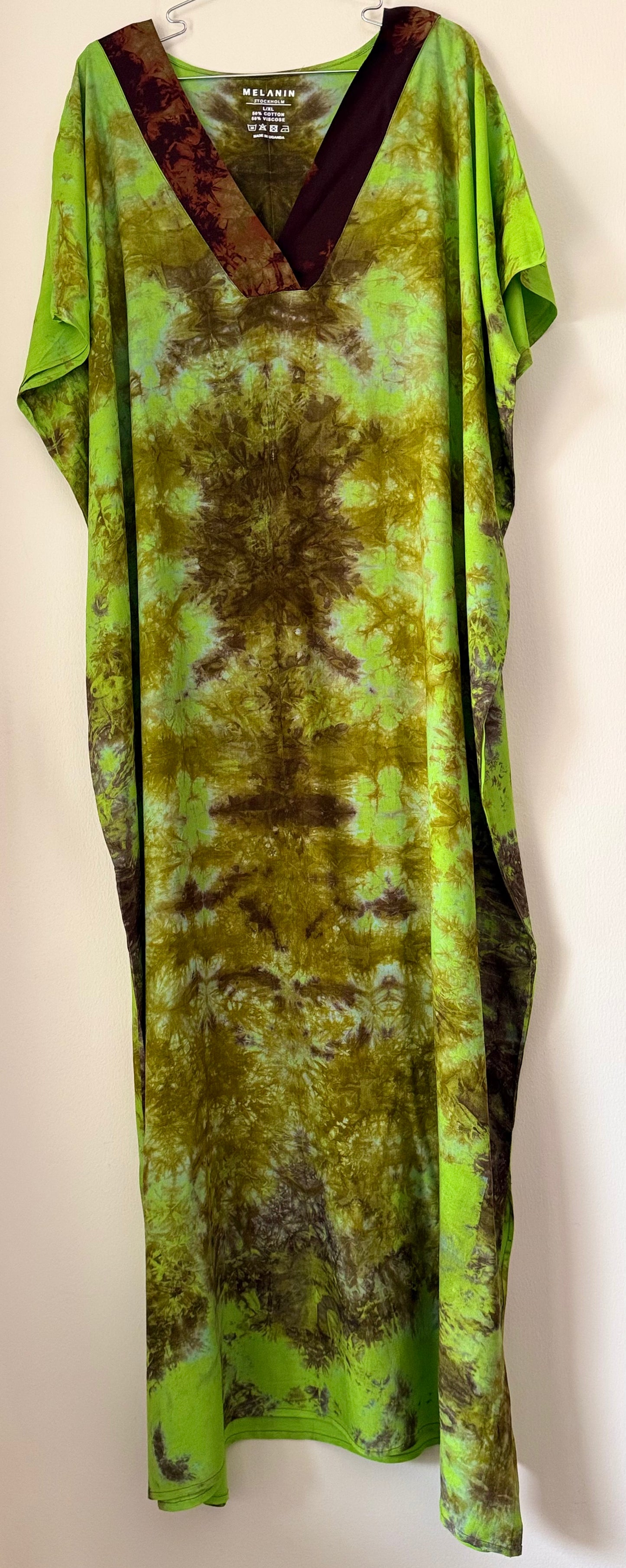 African Print V-Neck Dress - L/XL