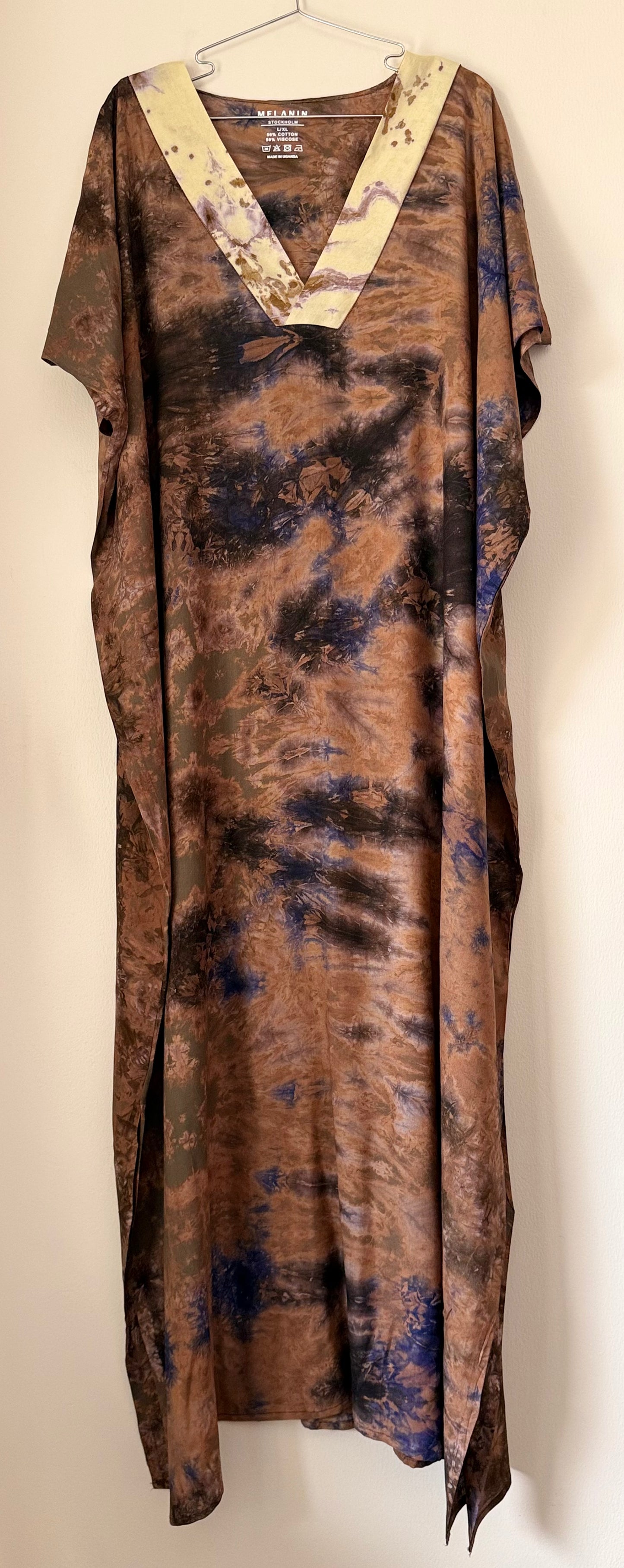 African Print V-Neck Dress - L/XL