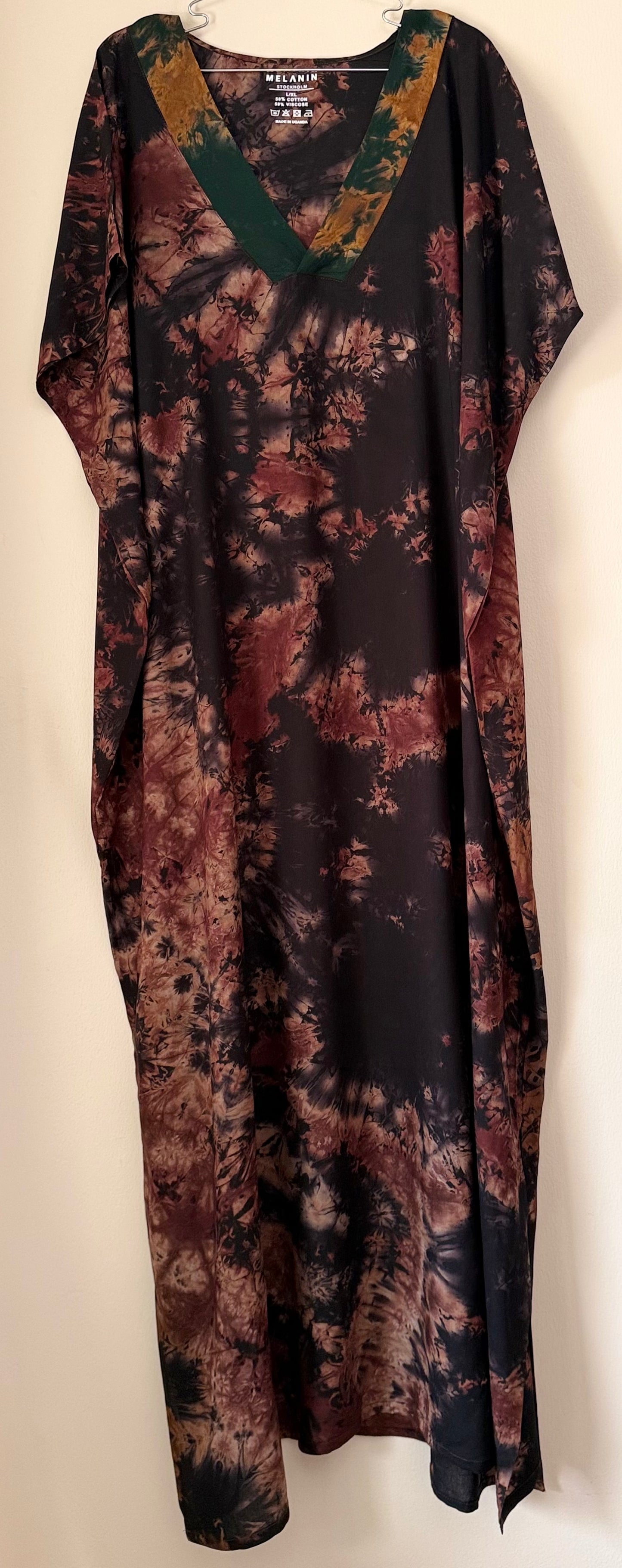 African Print V-Neck Dress - L/XL