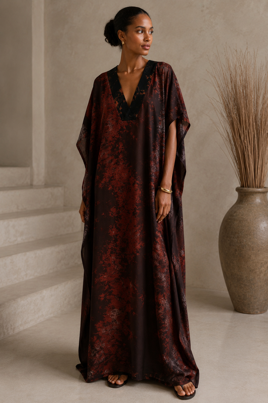 African Print V-Neck Dress - L/XL