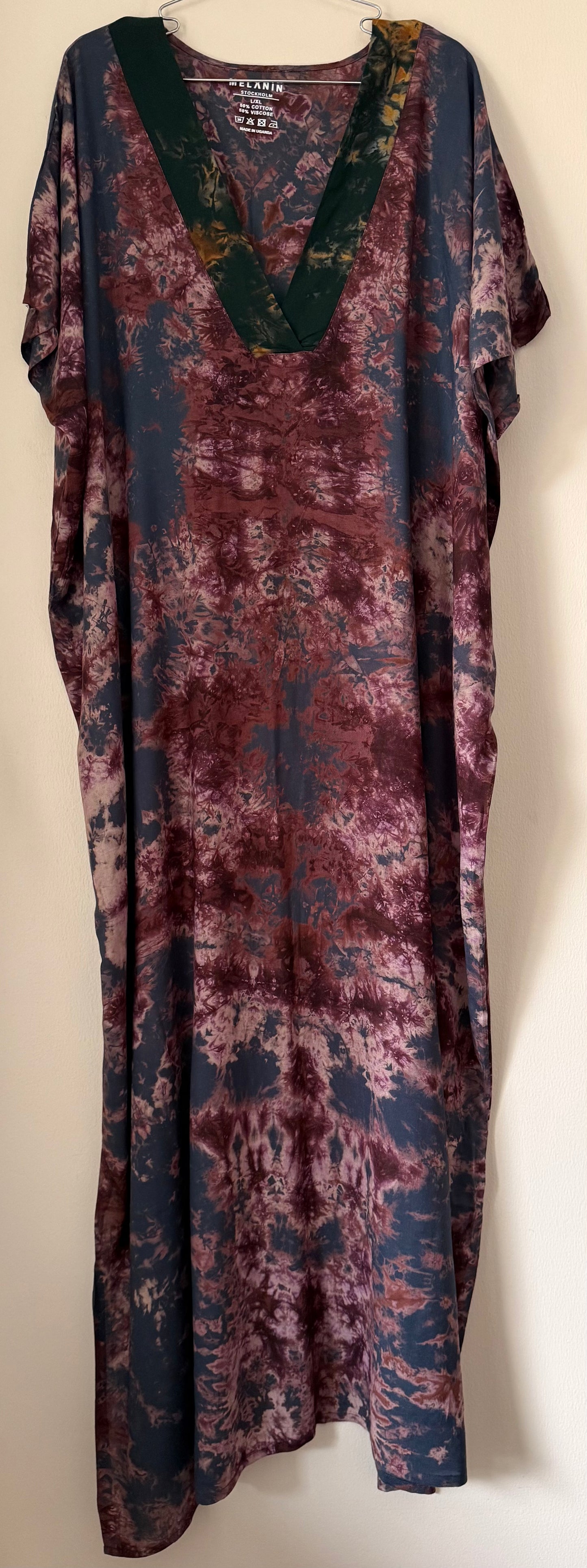 African Print V-Neck Dress - L/XL