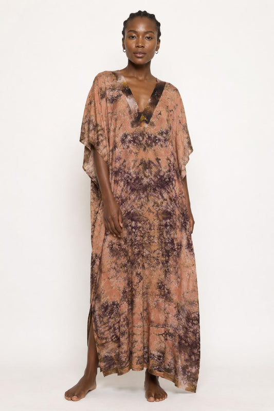 African Print V-Neck Dress - L/XL